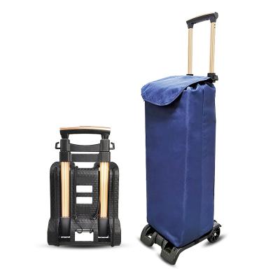 China Baoyu Folding Trolley Pack N Roll Folding Trolley Trolley Bag Plastic Shopping Luggage Carriers With Two Wheels for sale