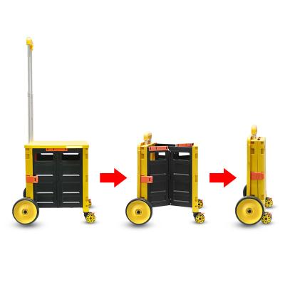 China OEM ODM 4 Caster Wheel Eco-friendly Rolling Wheel Eco-friendly Folding Hand Cart Trolley Push Trolley Trolley for sale