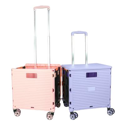 China BAOYU Folding Shopping Cart And Trolley Collapsible Storage Box Luggage Bag Plastic Trolley for sale