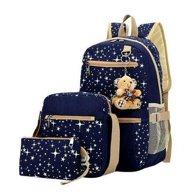 China High quality foreign trade canvas backpack border bags 2021 new printed women backpack students schoolbag for sale