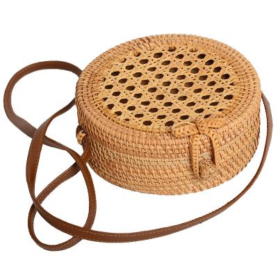 China High Quality Autumn Rattan Woven Straw Bags 2021 Handmade Rattan Woven Mesh Bag Sunflower Handbag Straw Woven Bags for sale