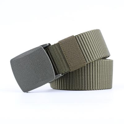 China Fashional canvas belt for men and women, outdoor anti-allergy belt outdoor anti-allergy military training quick-drying leisure metal buckle plastic belt for sale