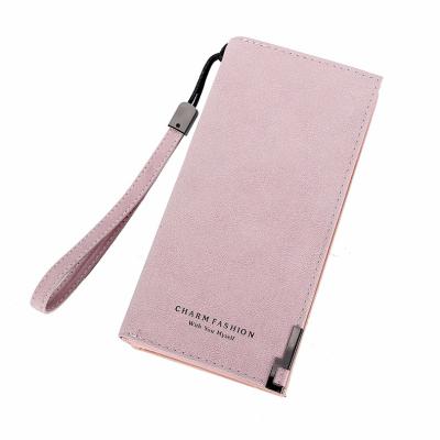 China 2021 Women Anti-theft Frosted Simple Long Zipper Women Purse Buckle Cartoon Wallet Purse Student Wallet for sale