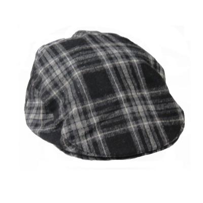 China New Fashion Design Plaid Hat Ivy Cap Kids Baseball Hat Woolen Grid Fabric for sale