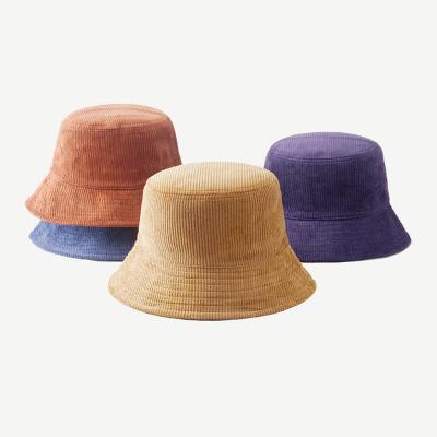 China Custom Corduroy Bucket Hats Sunshade Corduroy Bucket Hats Embroidery Corduroy Bucket Hat With Logo Fisherman Bucket Cap Custom Made for sale