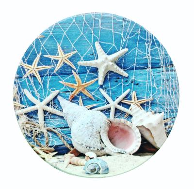 China Decorative Coaster Stocked Brown Art Pattern Coaster High Quality Bar Coffee Mat Waterproof Coaster Kitchen Waterproof Blue Beige for sale