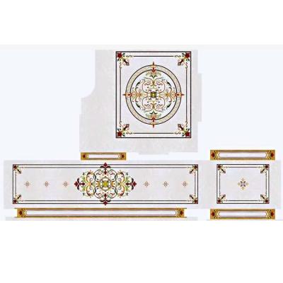 China Lobby Marble Flooring Design Traditional Marble Tiles Flooring Waterjet Marble Medallions for sale