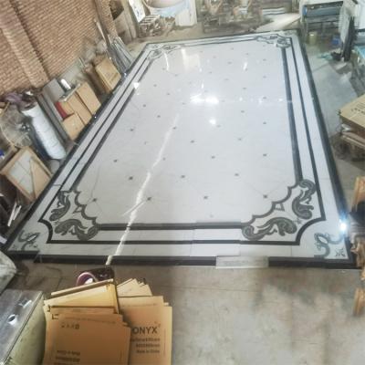 China Large size waterjet medallion glazed metallic ceramic tile flooring flooring porcelain floor tiles inlay tile for sale