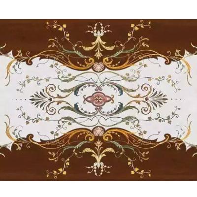 China Traditional high quality marble flower designs floor waterjet medallion for lobby flooring for sale