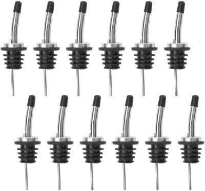 China Viable 12 Pack Wine Bar Accessories Pour Stainless Steel Liquor Wine Olive Oil Bottle Pourer Tapered Spout for sale