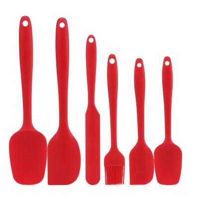 China Sustainable High Quality Kitchen Utensil Set 6 Pcs Non Stick Dishwasher Heat Resistant Silicone Baking Spatula Set Cooking Tools for sale