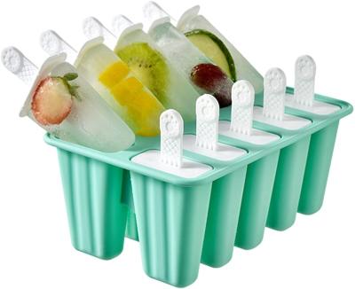 China Sustainable Reusable Silicone Ice Cream Mold Home Made Popsicle Cube Lattice DIY Homemade Ice Cream Maker Easy Release Ice Pop Marker for sale