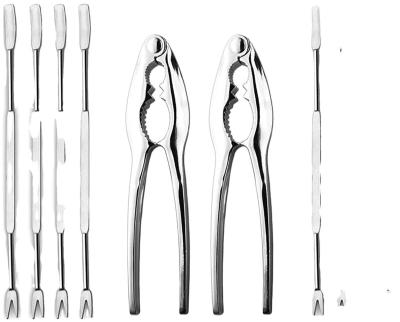 China High Quality Viable Stainless Steel Crab Leg Lobster Picks Tool Kit Cookies Nut Cracker Set and Seafood Forks for sale