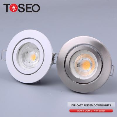 China Customized Modern TOSEO Down Light Fixture GU10 Aluminum Die Casting Recessed Led Downlights for sale