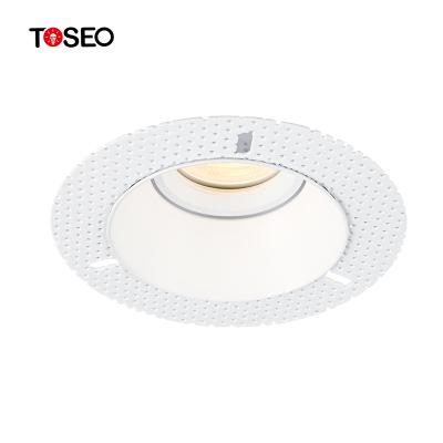 China Modern TOSEO Customized Ceiling Light Gu10 Led 7 Watt Trimless Recessed Downlight Fixture for sale