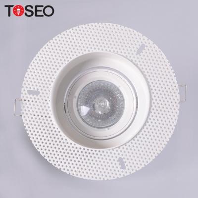 China Modern mr16 gu10 ceiling spotlight metal trim aluminum round recessed led downlight trim for sale