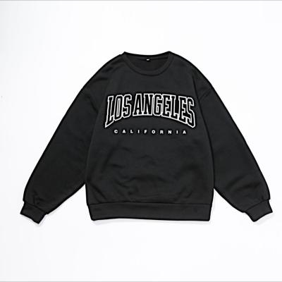 China Los Angeles Logo Letter Printed Pullover Warm Fleece Winter Women's Oversized Sweatshirt for sale