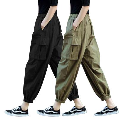 China 3D Pockets Anti-Static Elastic Band Oversized Loose Loose Loose Cargo Long Pants Casual Hip Hop Women for sale