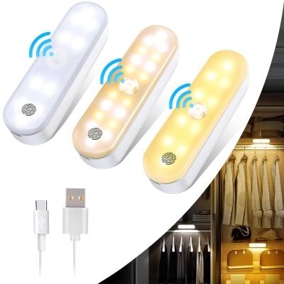 China EASY ON 1PACK 2000mah Dimmable EYE Motion Sensor LED Rechargeable Wireless Cabinet Light for Kitchen Stair Bedroom Counter for sale