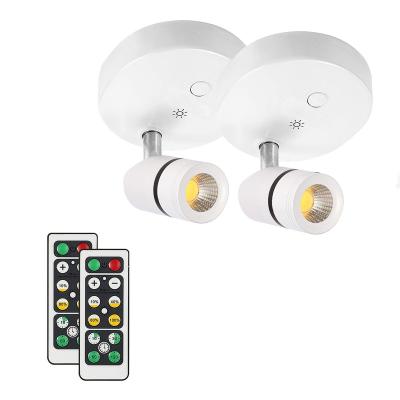 China Modern Indoor Nature Accent Picture Cabinet White 2 Pack LED Wall Light Spotlight With Remote Control For Bathroom Kitchen for sale