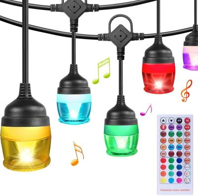 China Waterproof Dimmable 12 LED Garden Hanging RGB Outdoor String Light for sale