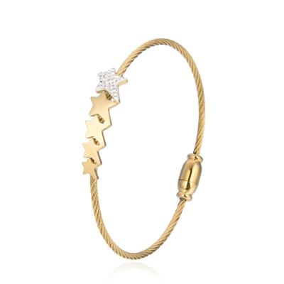 China Saya New Product Wire Gold Stainless Steel Bracelet CLASSIC Bangle For Girls for sale