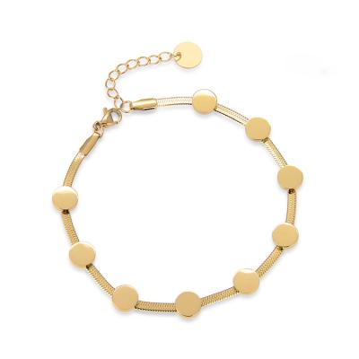 China CLASSIC Fashion Women Adjustable Round Jewelry Geometric Gold Charm Chain Bracelet for sale