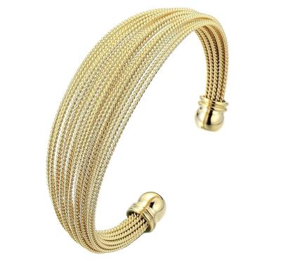 China FASHIONABLE Funky Design Snake Bone Chain Opening Bracelet 18k Gold Stainless Steel Multilayer Adjustable Bracelet for sale