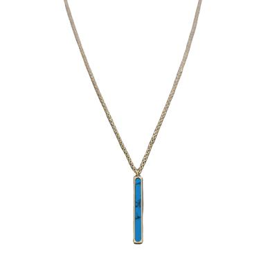 China FASHIONABLE Jewelry 18k Gold Stainless Steel Medieval Blue Shell Necklace 40cm Pendant Necklace for sale