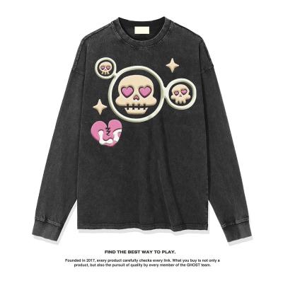 China Men Women's Custom Printed Long Sleeve T-Shirt in Heavy Cotton Fabric for Fashion Lovers for sale