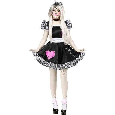 China Style Female Ghost Doll Halloween Party Cosplay Costume for Stage Dancerwear in Black for sale