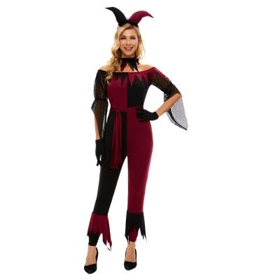 China Costumes Type Anime Costumes Ladies Halloween Devil Jester Cosplay Costume for Women for sale