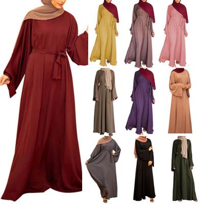 Chine Vêtements féminins Moyen-Orient Abaya musulman Couleur solide Plus taille musulmane Robe longue à vendre