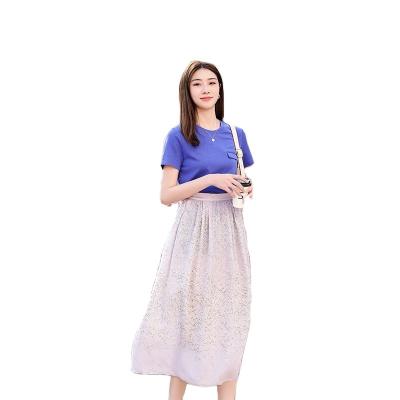 China Summer Flexible Slim Irregular Women's Mori Long Skirt Mid-Length Skirt Dry Cleaning Print Skirt for sale