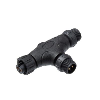 China LED Light Power/Manufacturer Customized IP68 T-Type Tee Waterproof 2-Pin Adapter Power/Camera Connector Power for Outdoor LED Lights for sale