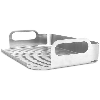 China Factory Outlet Easily Cleaned Vegetable Grilling Grill Stainless Steel BBQ Basket Rectangle Topper for sale