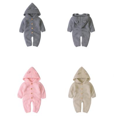 China Wholesale 3 Pcs Anti-Shrink Newborn Infant Long Sleeves Set Solid Baby Romper Set for sale