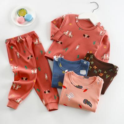 China Wholesale Breathable Autumn/Winter Children's Pajamas Suit Home Wear Long Sleeve Combed Cotton for sale