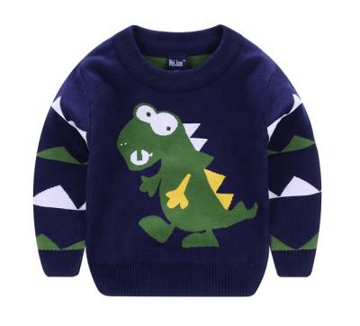 China Anti-Wrinkle Toddler Baby Boy Sweater Dinosaur Knitted Sweaters Jumper Warm Sweatshirt for sale