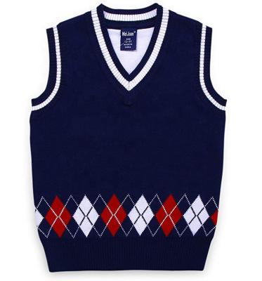 China Anti-wrinkle Boys Sweater Vest Argyle V-neck Sleeveless Sweater Knit School Vest 2-7T for sale