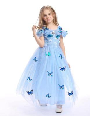 China Sleeveless Beauty Princess Butterfly Lace Kids Dress Girl Viable Dress for sale