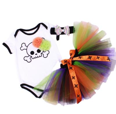 China Halloween Pumpkin Cartoon Washable Baby Rompers 0-6 Months Baby Romper Pettiskirt Clothes Cotton Baby Set Baby Romper for sale