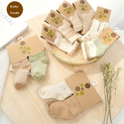 China Custom Newborn Baby Organic Cotton Socks Breathable For Toddler 0-24months Infant for sale