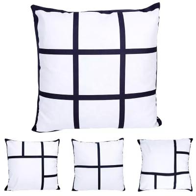 China Folded Polyester Panel Pillow Cases Cushion Cover Tile Covers For Sublimation Printing Couch Masks Pillow for sale