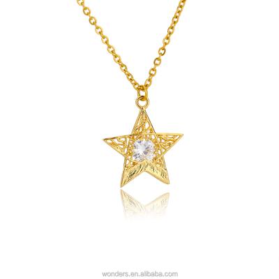 China 2022 Summer Trendy Mini Star Crystal Cubic Zircon Necklace Paved Star Necklace Pendant Jewelry in 18K Gold Color Woman Jewelry for sale