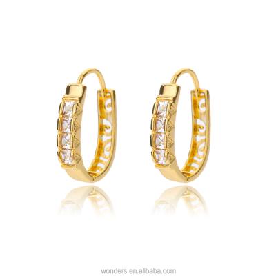 China New Designs TRENDY Rhinestone Rectangle Fashion Abstract Earrings In 18K Gold Plated Woman Jewelry for sale