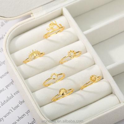 China TRENDY Girls 18K Gold Plating Midi Rings Women Rings Wholesale Stacking Jewelry for sale