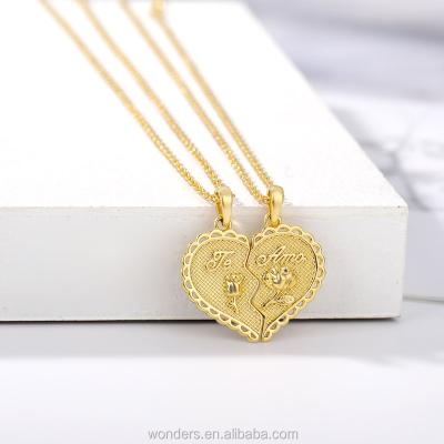 China Romantic Broken Heart Necklace Set, Fashion Couples Necklace Lover Sets for sale