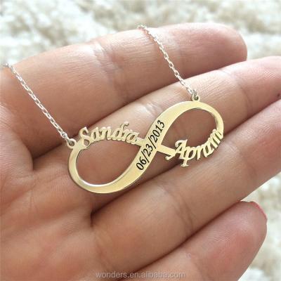 China Trendy Custom Necklace With Name, Doule Plated Name Necklace Infinity for sale