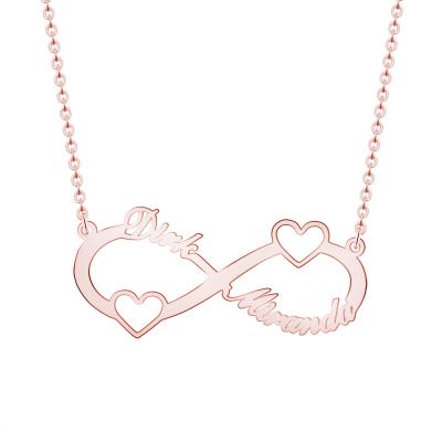 China Factory supply women ROMANTIC jewelry necklace custom infinity sign hearts design necklace for sale